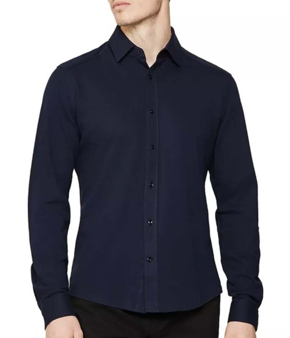 REISS Gosforth Slim Fit Shirt Size XL NEW Navy Blue Casual Button Down $180